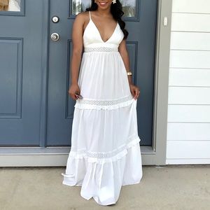 White Tiered Maxi Sundress